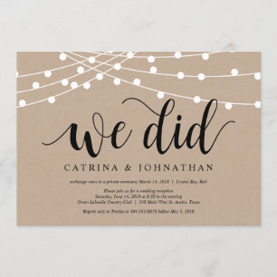 Kraft der String-Lights, Schwarzer Schriftart, Hoc Einladung