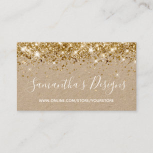 Kraft des funkelnd Gold Glitzer Online Store Visitenkarte