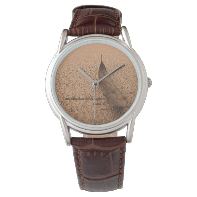 Kraft durch Christus Phil 4:13 Armbanduhr (Vorderseite)