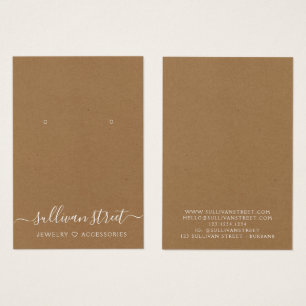 Kraft Earrings Jewelry Display Card