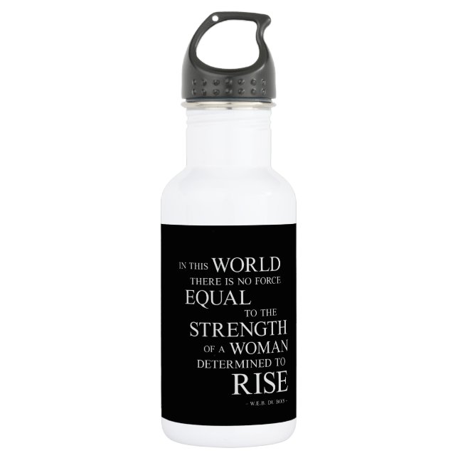Kraft eines inspirierenden Motivierend Zitats Edelstahlflasche (Vorderseite)