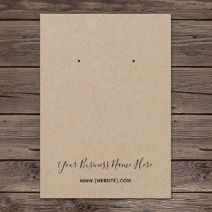 Kraft Elegante Script Custom Earring Card