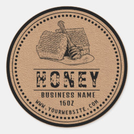 Kraft étiquette miel | Logo miel