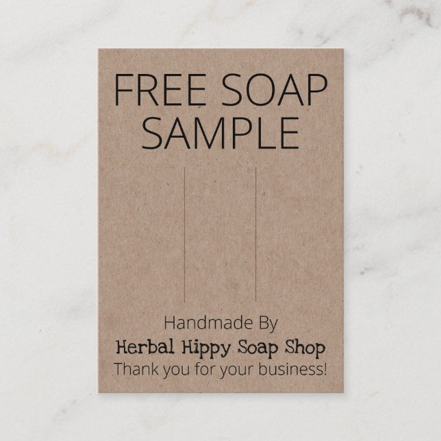 Kraft-freie Sample-Soap-Display-Karte Visitenkarte (Vorderseite)