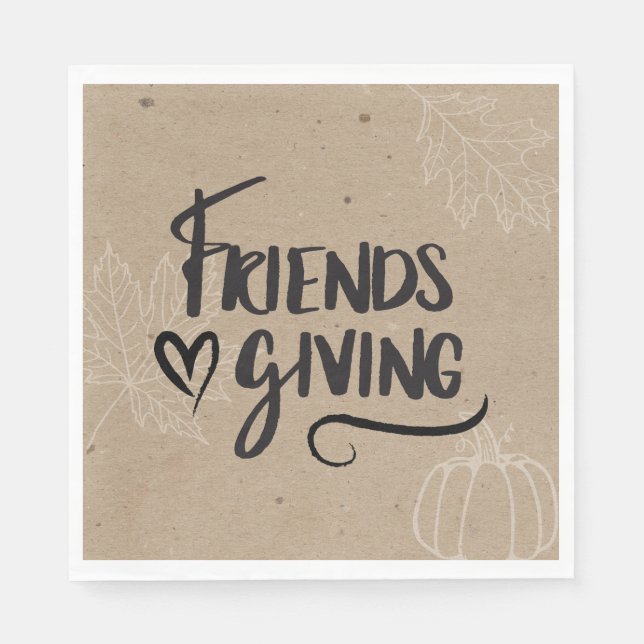 Kraft Friendsgiving Dinner Party Serviette (Vorderseite)