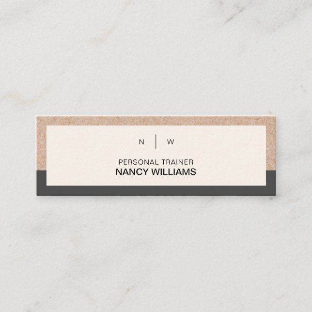 Kraft gedrucktes Minimalistisches, sauberes Layout Mini Visitenkarte (Vorderseite)