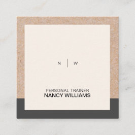 Kraft gedrucktes Minimalistisches, sauberes Layout Quadratische Visitenkarte