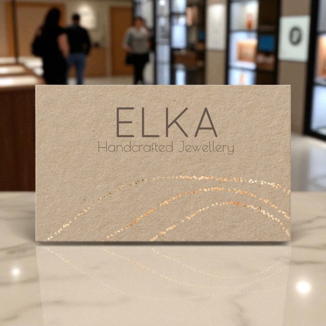 Kraft Gold Dots Designer Business Card Visitenkarte (Von Creator hochgeladen)