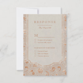 Kraft gold Lace rustikale Country Hochzeit UAWG RSVP Karte