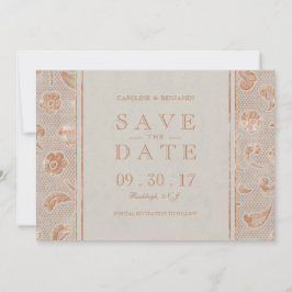 Kraft gold Lace rustikale Hochzeit speichern Sie d Save The Date