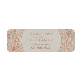 Kraft gold Lace rustikale Hochzeitsfeier Rücksende