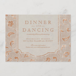 Kraft gold Lace rustikaler Empfang für Hochzeiten  Begleitkarte