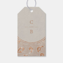 Kraft gold Lace rustikales Land Hochzeit Monogramm