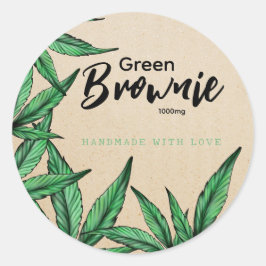 Kraft Green Brownie Edibles Label Runder Aufkleber