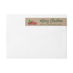Kraft Green Brush Script Vintag LKW Weihnachten