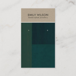 KRAFT GREEN FARBBLOCK STUD ARRING DISPLAY CARD VISITENKARTE