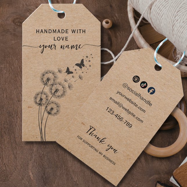 Kraft Handmade mit Liebe| Danke an die sozialen Me Geschenkanhänger (Von Creator hochgeladen)