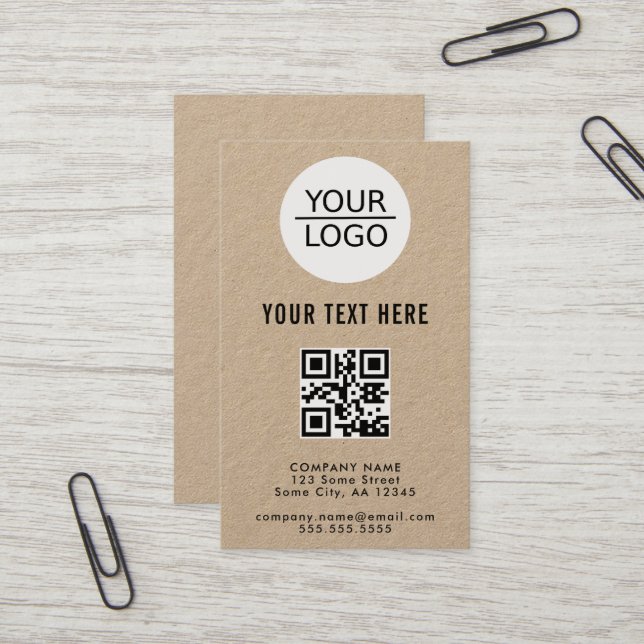 Kraft Hinzufügen des QR-Codes für das Logo, benutz Visitenkarte (Vorderseite/Rückseite Beispiel)