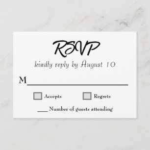 Kraft Hochzeitsskript-RSVP-Karten Begleitkarte