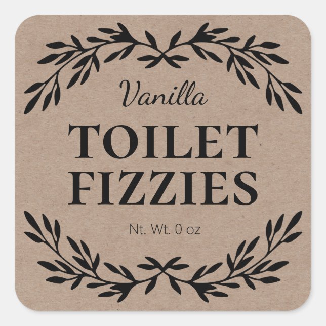 Kraft Homemade Fizzy Toilettenreiniger einfache La Quadratischer Aufkleber (Vorderseite)