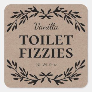 Kraft Homemade Fizzy Toilettenreiniger einfache La Quadratischer Aufkleber