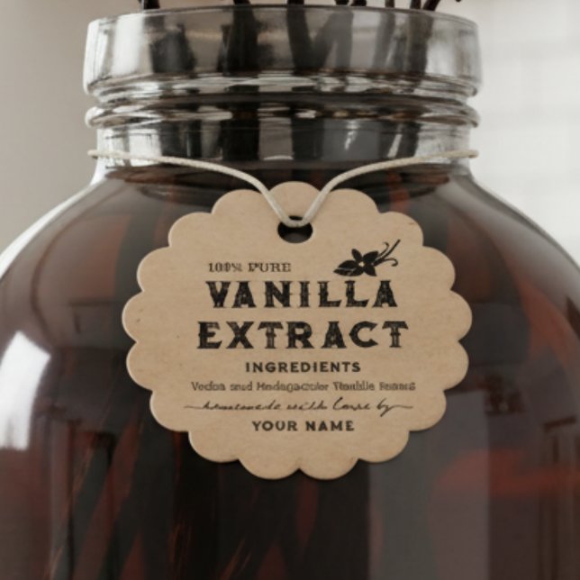 Kraft Homemade Vanilla Extrahieren Round-Label-Tag Geschenkanhänger (Von Creator hochgeladen)