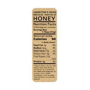 Kraft Honey Nutrition Fakten Rücksendeadresse