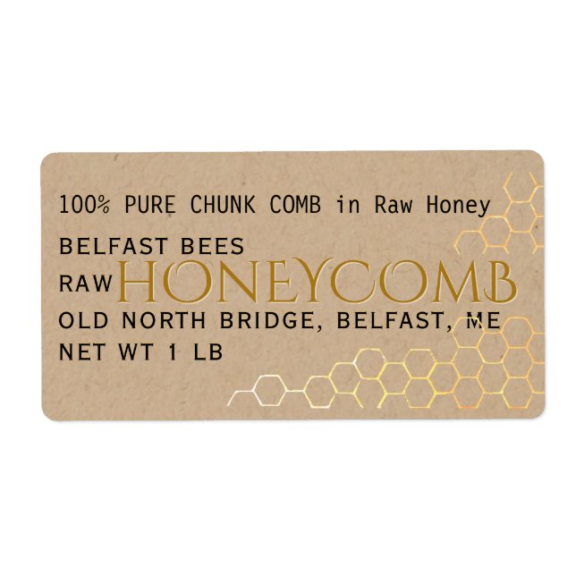 Kraft Honeycomb Label Gold Honey (Vorne)