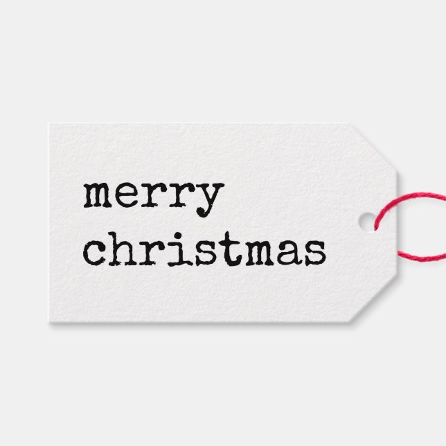 Kraft Inimalist Frohe Weihnachten Geschenkanhänger (Vorderseite (Horizontal))