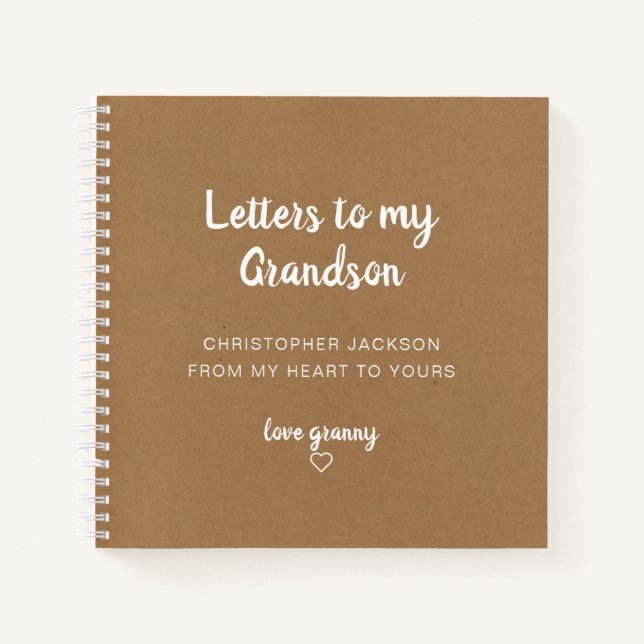 Kraft Letters to My Grandson Keepsaké Journal (Devant)