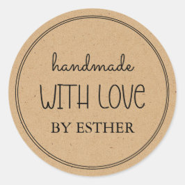 Kraft Made with Love Runder Aufkleber