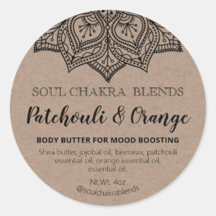 Kraft Mandala Produktverpackung Mood Blend Labels Runder Aufkleber
