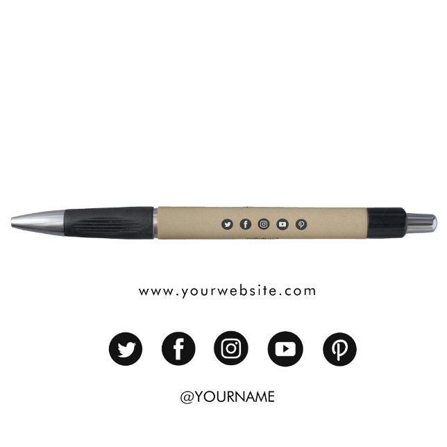 Kraft Minimalistisch Business Website Social Media Kugelschreiber (Von Creator hochgeladen)