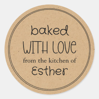 Kraft mit Liebe gebacken Runder Aufkleber