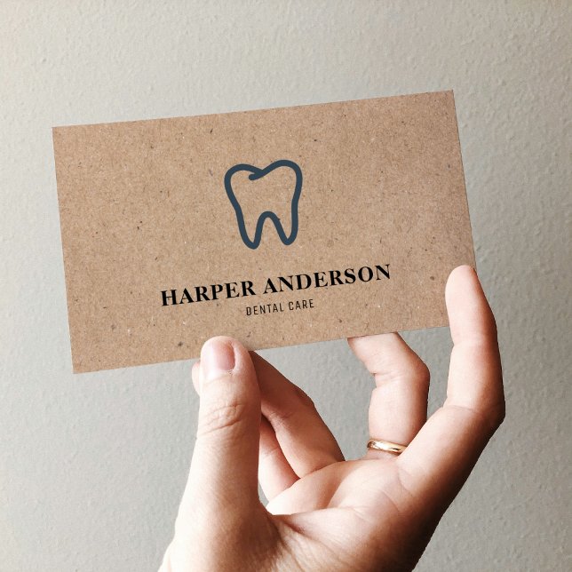 Kraft Modern Black Beruflich Dental Care Visitenkarte (Von Creator hochgeladen)