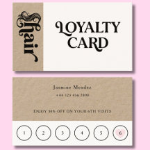 Kraft Organic Hair Stylist Kundenbindungskarte 