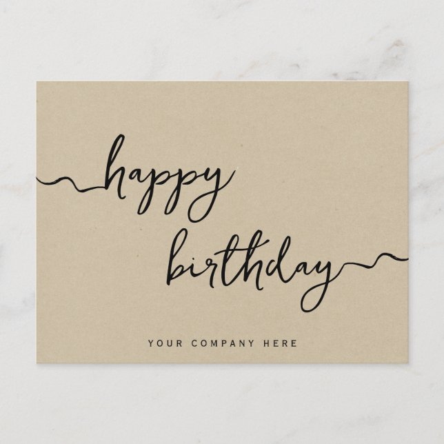 Kraft Paper Beruflich Happy Birthday Postkarte (Vorderseite)