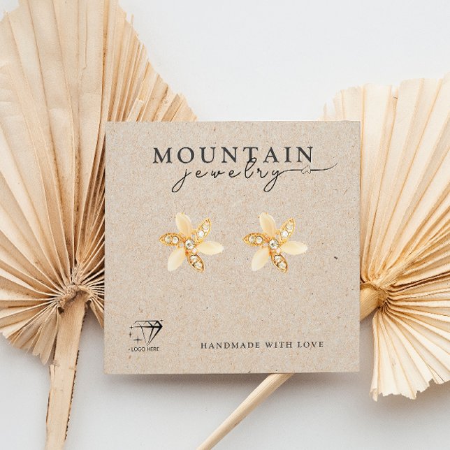 Kraft Paper Bold Schriftart Typografy Earring Hold (Kraft Paper Bold Font Typography Earring Holder)