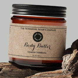 Kraft Paper Cosmetics Jar Label with Logo