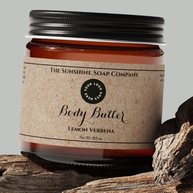 Kraft Paper Cosmetics Jar Label with Logo (Von Creator hochgeladen)