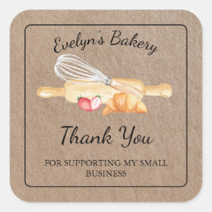 Kraft Paper Danke Backing Business Label Quadratischer Aufkleber