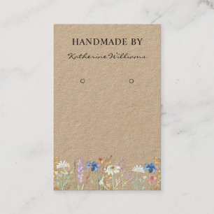 Kraft Paper Earring Display   Wildblume Floral Visitenkarte