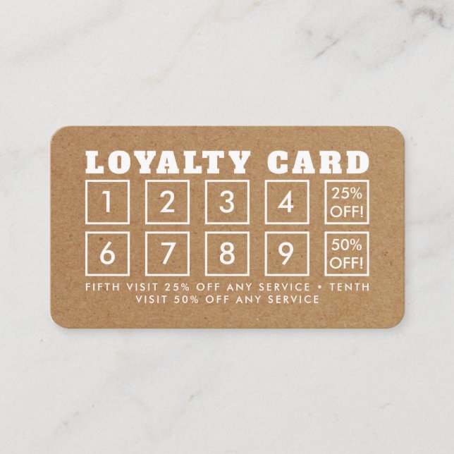 Kraft Paper Effect - Loyalty Card Treuekarte (Vorderseite)