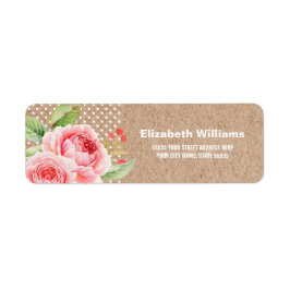 Kraft Paper Floral Wedding Rücksendeadressen-Aufkl