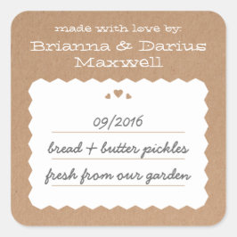 Kraft Paper Hearts Food Gift Label Aufkleber