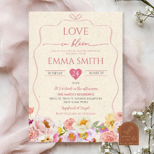 Kraft Paper Liebe in Bloom Brautparty Einladung