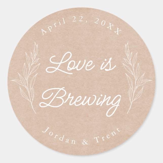 Kraft Paper Liebe ist Break Coffee Fevor Sticker (Vorderseite)