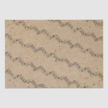Kraft Paper Music Dots Gold Stars Tissue Paper
