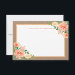 Kraft Paper Peach Florals | Hochzeitsratgeber Hinweiskarte<br><div class="desc">Kraft Paper Peach Florals | Hochzeitsratgeber</div>