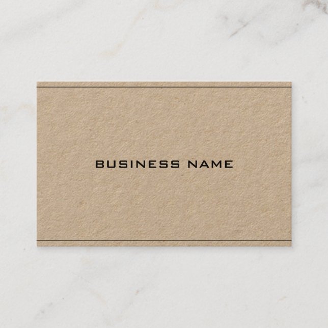 Kraft Paper Real, ausgefeilte moderne Firma Visitenkarte (Vorderseite)